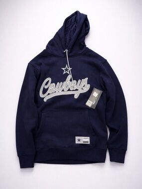 NWT Dallas Cowboys NFL Men's Ultra Game Blue Logo Hoodie Size Small